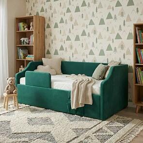 Кровать Дрим велюр мора зеленый без подъёмного механизма 900x2000, без ортопедического основания, изголовье мягкое