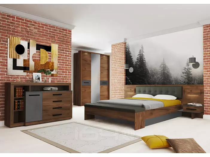 Кровать Глазго экокожа металл бруклин, таксония 1600x2000, изголовье мягкое