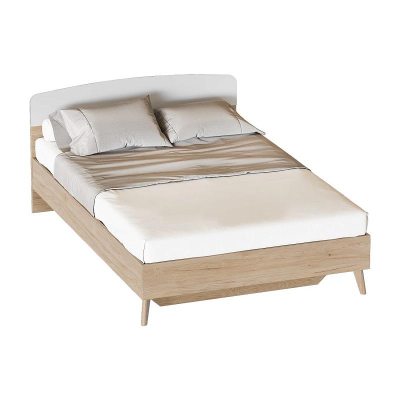 Кровать Калгари спальня 1200 двуспальная кровать массив березы снег лак 160х200 см