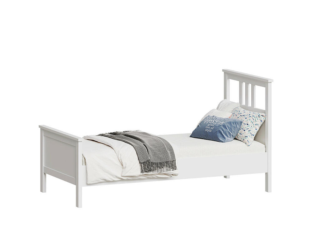 Кровать 'Кантри' 90*200 двуспальная кровать массив березы снег лак 160х200 см