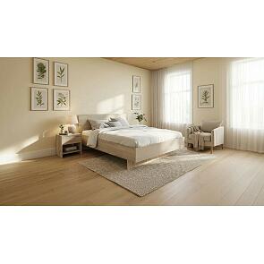 Кровать Лацио без обивки дуб санремо без подъёмного механизма 1600x2000, без ортопедического основания, изголовье жесткое
