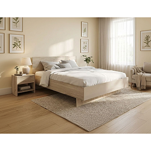 Кровать Лацио без обивки дуб санремо без П/М 1600x2000, изголовье жесткое