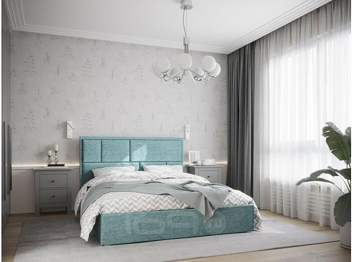Кровать Madison рогожка мята 1600x2000, изголовье мягкое
