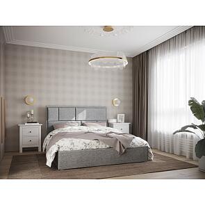 Кровать Madison рогожка серый 1600x2000, изголовье мягкое