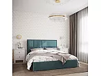 Кровать Madison велюр бирюзовый без П/М 1600x2000, без ортопедического основания, изголовье мягкое