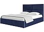 Кровать Madison велюр индиго 1600x2000, изголовье мягкое
