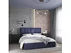 Кровать Madison велюр индиго без П/М 1600x2000, без ортопедического основания, изголовье мягкое