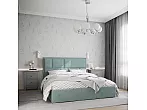 Кровать Madison велюр мята без П/М 1600x2000, без ортопедического основания, изголовье мягкое