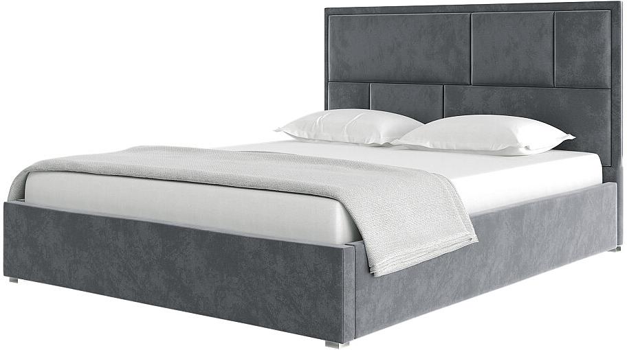 Кровать Madison 1600х2000 Велюр Серый кровать интерьерная милана велюр лекко десерт карамельный тауп 160 200