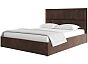 Кровать Madison велюр шоколад 1600x2000, изголовье мягкое