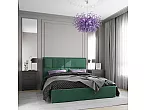 Кровать Madison велюр зеленый без П/М 1600x2000, без ортопедического основания, изголовье мягкое