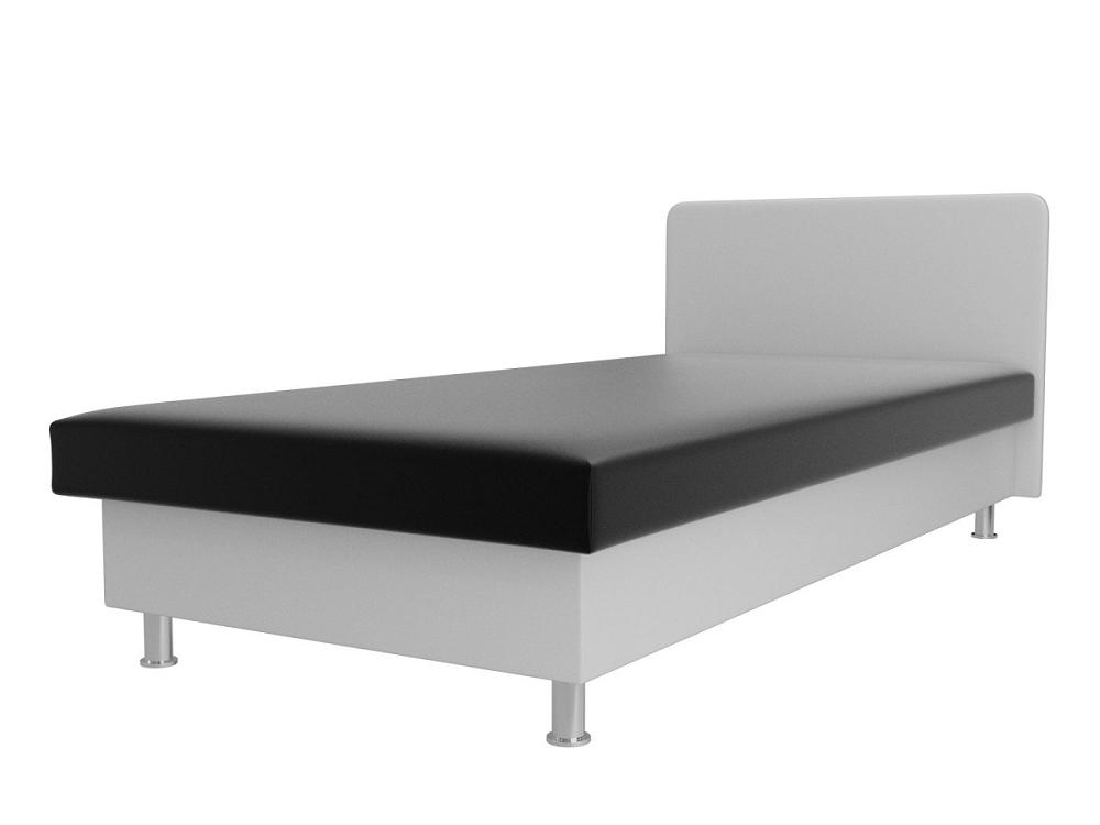 Кровать Мальта Экокожа Чёрный/Белый мягкая интерьерная кровать стефани 1600 п м экокожа белый