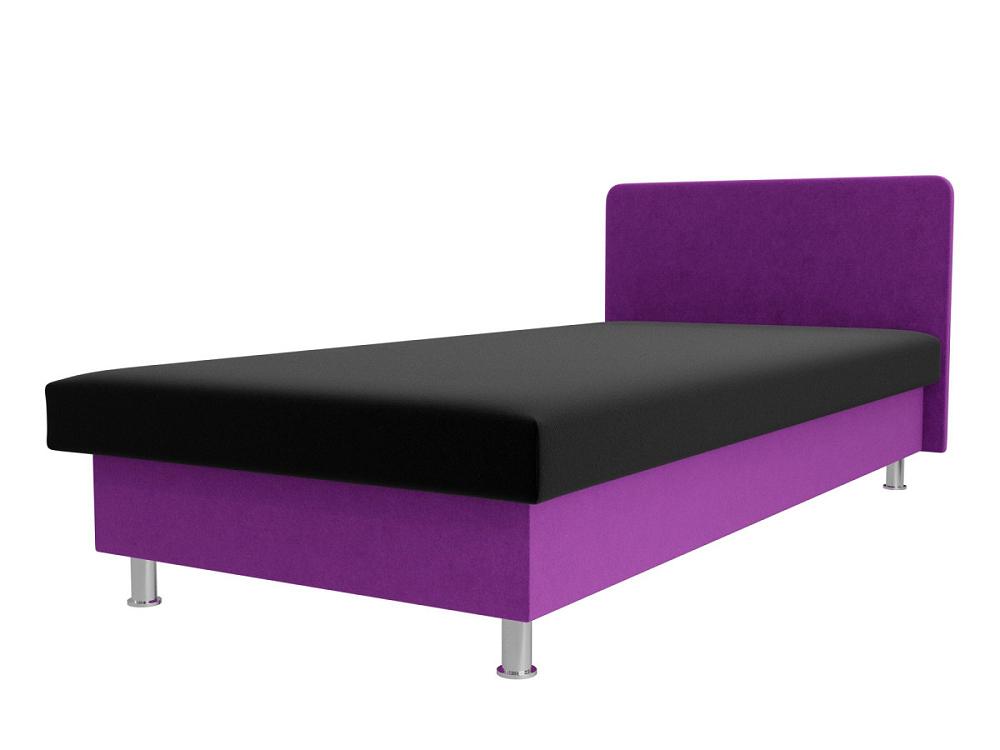 Кровать Мальта Микровельвет Чёрный/Фиолетовый кровать интерьерная ларго микровельвет фиолетовый 160х200
