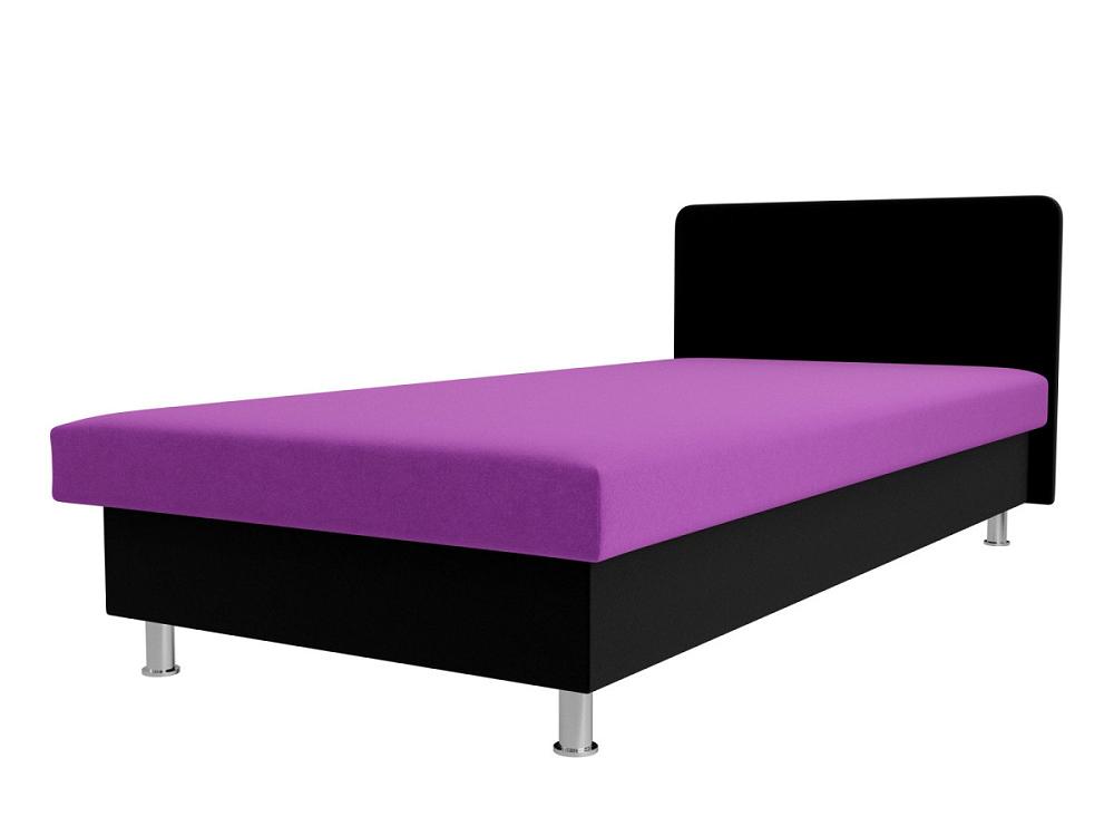 Кровать Мальта Микровельвет Фиолетовый/Чёрный кровать интерьерная камилла экокожа белый чёрный 160х200