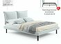 Кровать Fly велюр мята пастель без П/М 1400x2000, ортопедическое основание, изголовье мягкое
