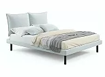 Кровать Fly велюр мята пастель без П/М 1600x2000, ортопедическое основание, изголовье мягкое