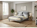 Кровать Fly велюр серый без П/М 1600x2000, изголовье мягкое