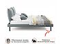 Кровать Fly велюр серый без П/М 1600x2000, ортопедическое основание, изголовье мягкое