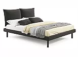 Кровать Fly велюр шоколад без П/М 1600x2000, ортопедическое основание, изголовье мягкое
