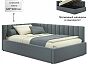 Кровать Milena велюр серая С П/М 1200x2000, ортопедическое основание, изголовье мягкое