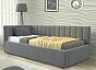 Кровать Milena велюр серая С П/М 1200x2000, ортопедическое основание, изголовье мягкое