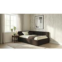 Кровать Milena велюр шоколад с подъемным механизмом 1200x2000, ортопедическое основание, изголовье мягкое