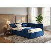 Кровать Milena велюр синий с подъемным механизмом 1200x2000, ортопедическое основание, изголовье мягкое