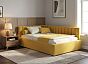 Кровать Milena велюр желтый С П/М 1200x2000, ортопедическое основание, изголовье мягкое