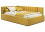 Кровать Milena велюр желтый С П/М 1200x2000, ортопедическое основание, изголовье мягкое