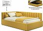 Кровать Milena велюр желтый С П/М 1200x2000, ортопедическое основание, изголовье мягкое