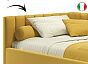 Кровать Milena велюр желтый С П/М 1200x2000, ортопедическое основание, изголовье мягкое