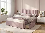 Кровать Olivia велюр лиловый без П/М 1600x2000, ортопедическое основание, изголовье мягкое
