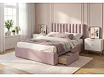 Кровать Olivia велюр лиловый без П/М 1600x2000, ортопедическое основание, изголовье мягкое