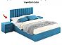 Кровать Olivia велюр синий без П/М 1600x2000, ортопедическое основание, изголовье мягкое