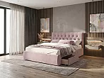 Кровать Verona велюр лиловый без П/М 1600x2000, изголовье мягкое