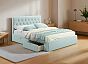 Кровать Verona велюр мята пастель без П/М 1600x2000, ортопедическое основание, изголовье мягкое