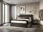 Кровать Verona велюр шоколад без П/М 1600x2000, ортопедическое основание, изголовье мягкое
