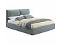Кровать Vita велюр серая без П/М 1600x2000, ортопедическое основание, изголовье мягкое