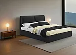 Кровать Vita велюр черный без П/М 1600x2000, ортопедическое основание, изголовье мягкое