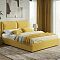 Кровать Vita велюр желтый с подъемным механизмом 1600x2000, ортопедическое основание, изголовье мягкое