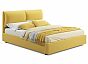 Кровать Vita велюр желтый С П/М 1600x2000, ортопедическое основание, изголовье мягкое