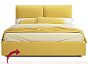 Кровать Vita велюр желтый С П/М 1600x2000, ортопедическое основание, изголовье мягкое