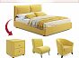 Кровать Vita велюр желтый С П/М 1600x2000, ортопедическое основание, изголовье мягкое
