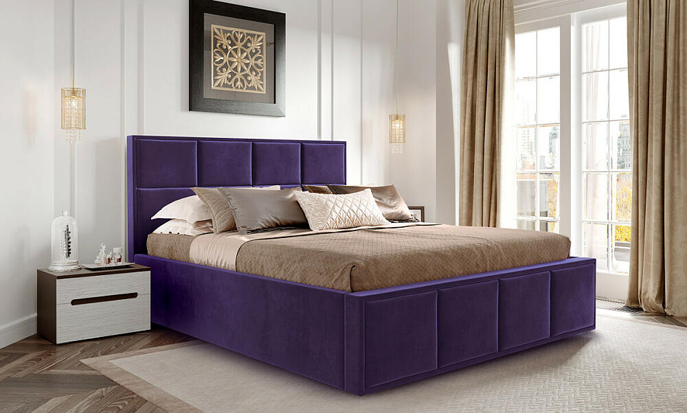 Кровать Октавия 140 Лана фиолетовый Вариант 3 18890₽