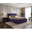 Кровать Октавия велюр фиолетовый без подъёмного механизма 1600x2000, без ортопедического основания, изголовье мягкое