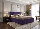 Кровать Октавия велюр фиолетовый 1600x2000, изголовье мягкое