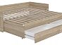 Кровать Сириус без обивки дуб сонома без П/М 800x2000, ортопедическое основание, изголовье жесткое