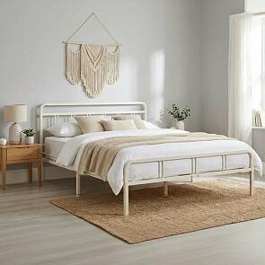 Кровать Рейк без обивки белый без подъёмного механизма 1200x2000, ортопедическое основание, изголовье жесткое