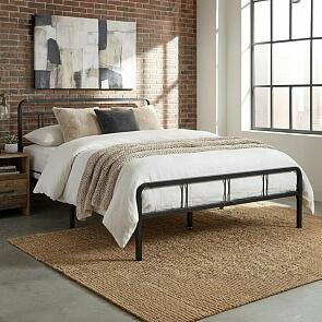 Кровать Рейк без обивки черный без П/М 1400x2000, ортопедическое основание, изголовье жесткое