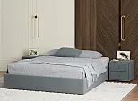 Кровать Base велюр серая без П/М 1600x2000, ортопедическое основание, без изголовья
